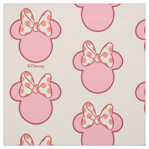Sweet Polka Dot Bow Mouse Silhouette Fabric