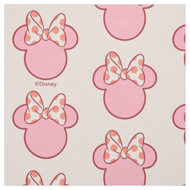 Sweet Polka Dot Bow Mouse Silhouette Fabric (Swatch)