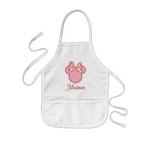 Sweet Polka Dot Bow Mouse Silhouette Kids Apron