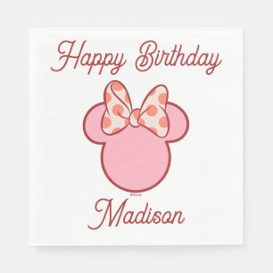 Sweet Polka Dot Bow Mouse Silhouette Napkin