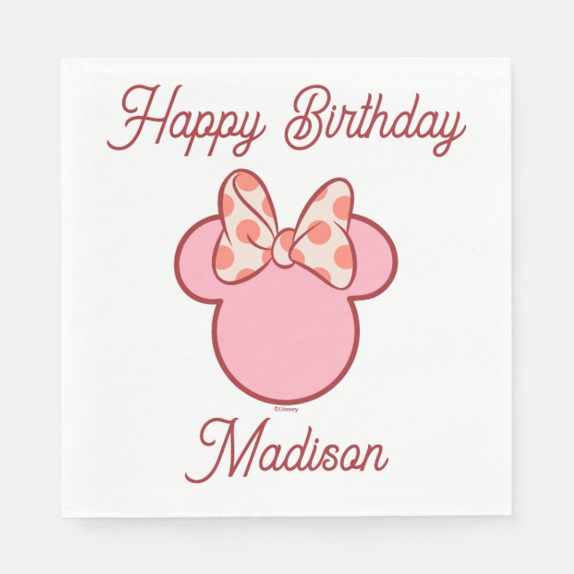 Sweet Polka Dot Bow Mouse Silhouette Napkin (Front)