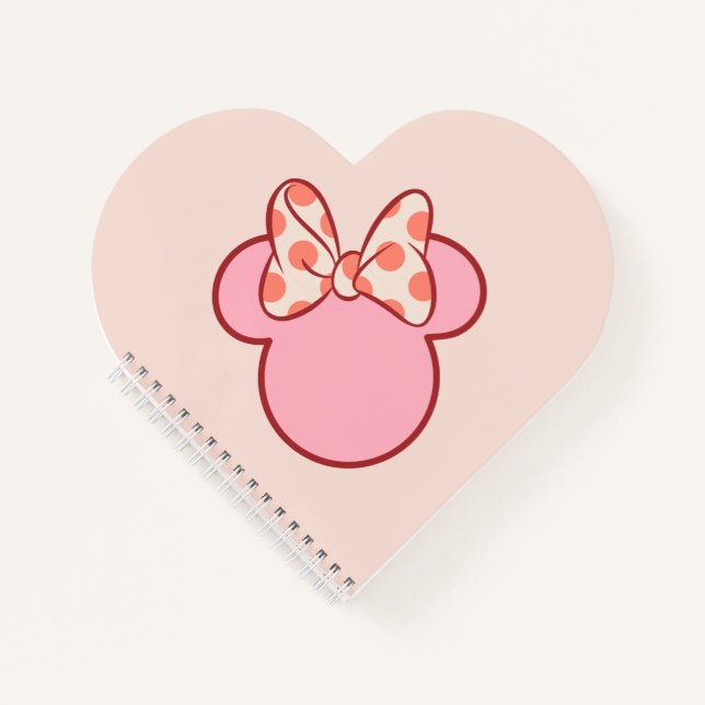 Sweet Polka Dot Bow Mouse Silhouette Notebook (Front)