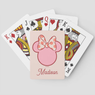 Sweet Polka Dot Bow Mouse Silhouette Playing Cards