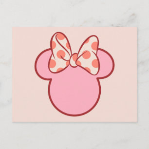 Sweet Polka Dot Bow Mouse Silhouette Postcard