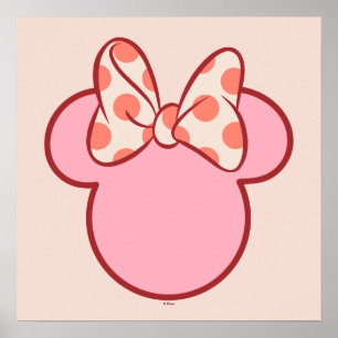 Sweet Polka Dot Bow Mouse Silhouette Poster
