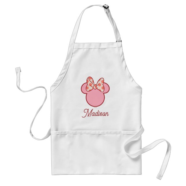 Sweet Polka Dot Bow Mouse Silhouette Standard Apron (Front)
