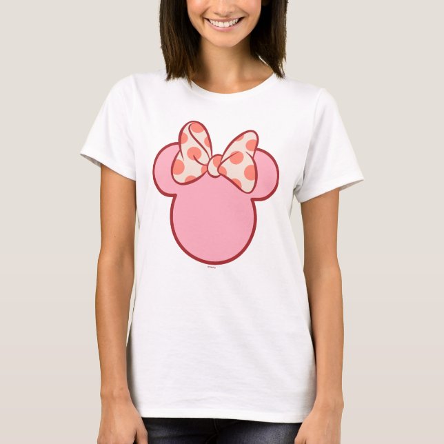 Sweet Polka Dot Bow Mouse Silhouette T-Shirt (Front)