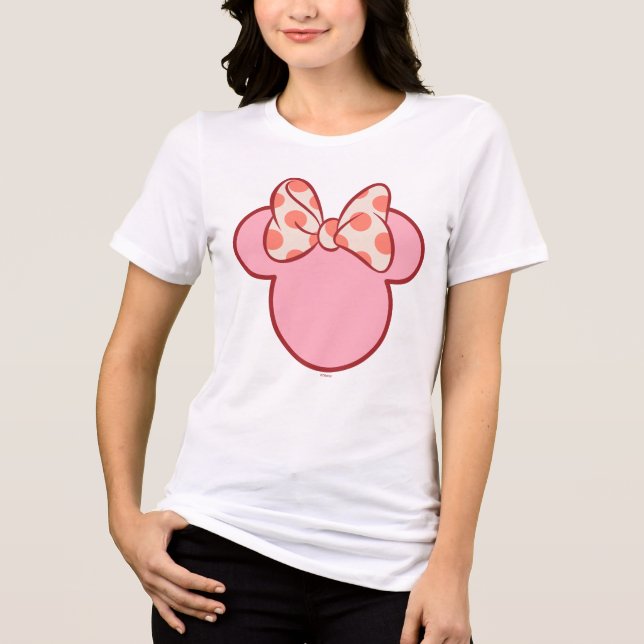 Sweet Polka Dot Bow Mouse Silhouette Tri-Blend Shirt (Front)