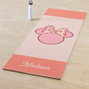 Sweet Polka Dot Bow Mouse Silhouette Yoga Mat