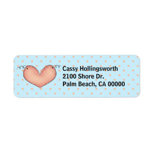 Sweet Polka Dots & Heart Return Address Label