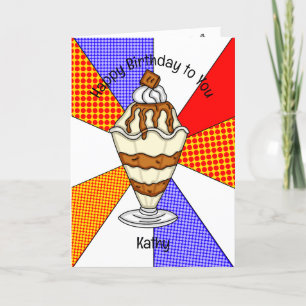 Sweet Pop Art Carte Anniversaire Crème glacée Sund