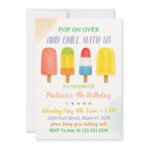Sweet Popsicle Invitation d'anniversaire pour enfa
