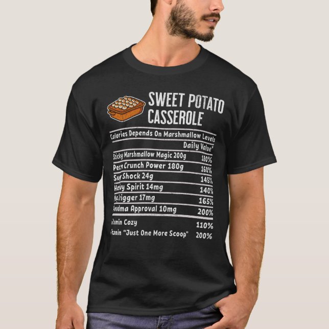 Sweet Potato Casserole Thanksgiving Recipe T-Shirt (Front)