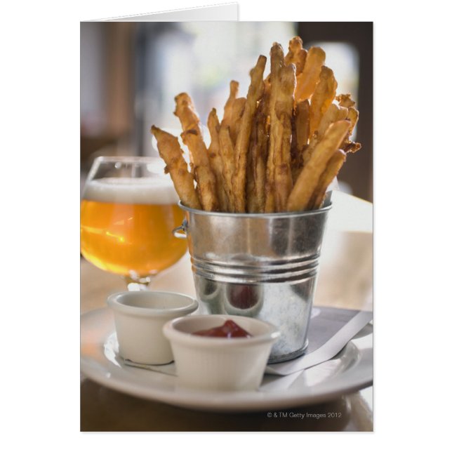 Sweet potato fries served with vinegar and (Front)