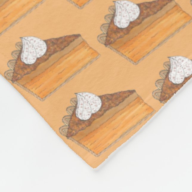 Sweet Potato Pie Slice Christmas Holiday Dinner Fleece Blanket (Corner)