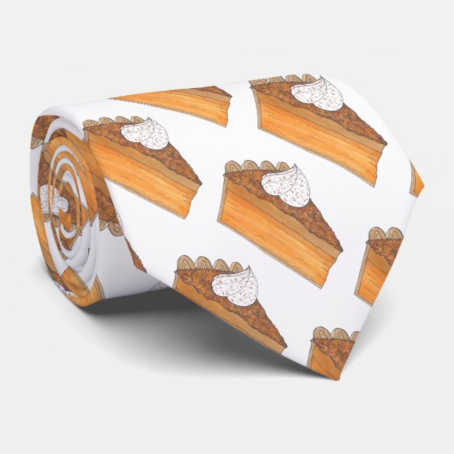 Sweet Potato Pie Slice Christmas Holiday Dinner Tie (Rolled)