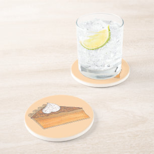 Sweet Potato Pie Slice Soul Food Christmas Holiday Coaster
