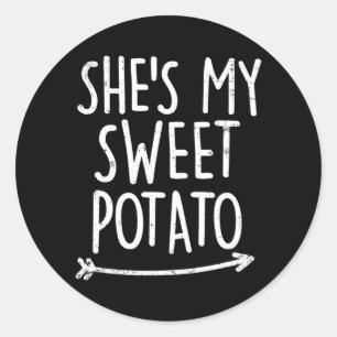 Sweet Potato Yam Shirts Mens Womens Matching Set Classic Round Sticker