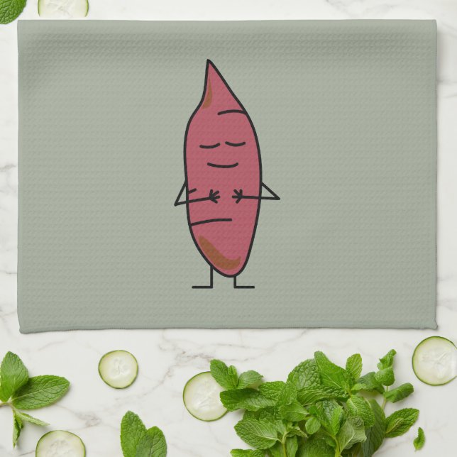 Sweet Potato Yam Yams Potatoes happybaked roasted Kitchen Towel (Folded)