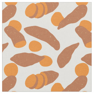 Sweet Potatoes Illustrations Cute Patterned Fabric