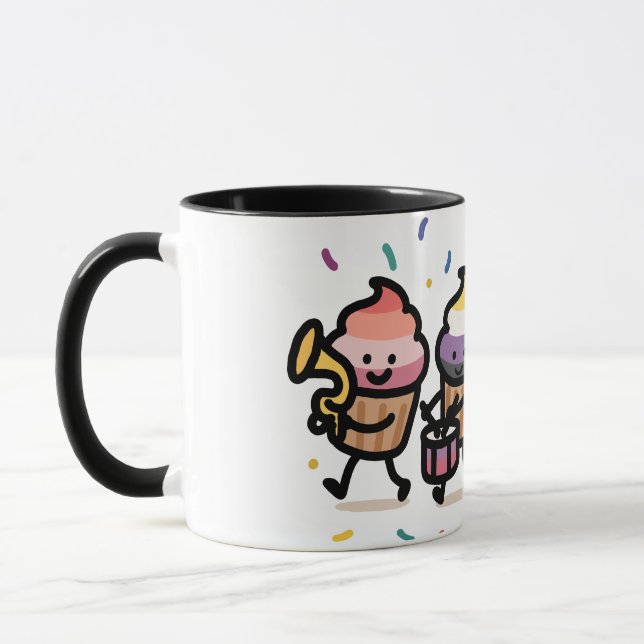 Sweet Pride Parade – Cupcake Band Celebration Mug (Left)
