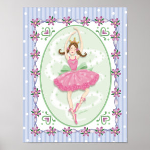 Sweet Prima Ballerina Girls Wall Art