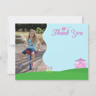 Sweet princess girl's birthday thank you photo invitation