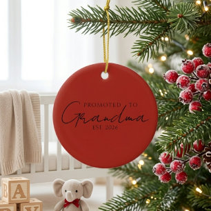 Sweet Promoted To Grandma EST Year Keepsake Ceramic Ornament