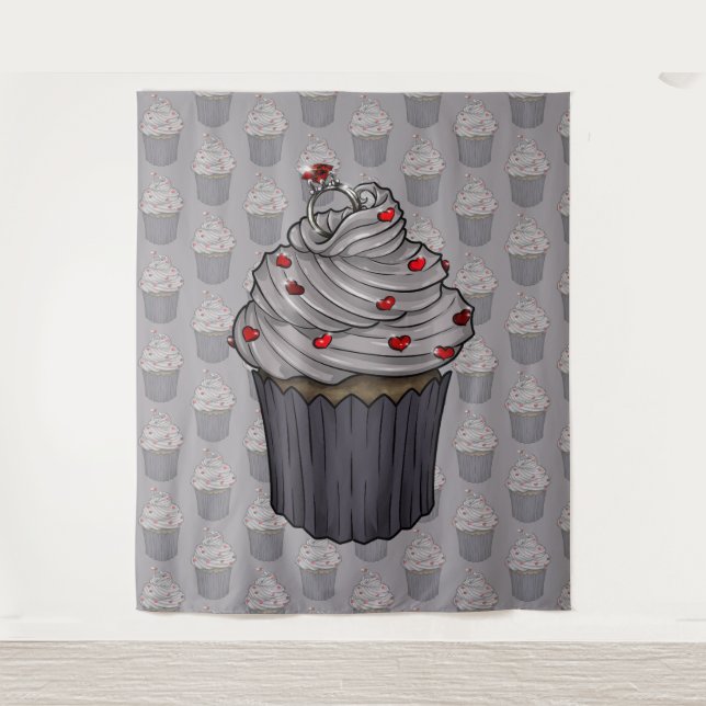 Sweet Proposal Cupcake Tapestry (Front)