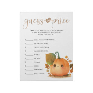 Sweet Pumpkin Fall Guess the Price Notepad