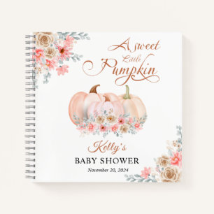 Sweet Pumpkin Floral Baby Shower Guess Book