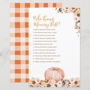 Sweet Pumpkin Rustic Floral Who Knows Mommy Best