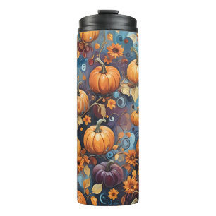 Sweet Pumpkins Fall Pattern Thermal Tumbler