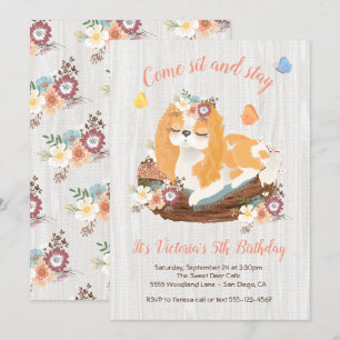 Sweet Puppy Birthday Party Invitations