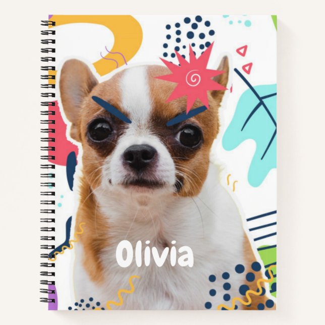 Sweet Puppy Patterned Notebook – Personalized  (Front)