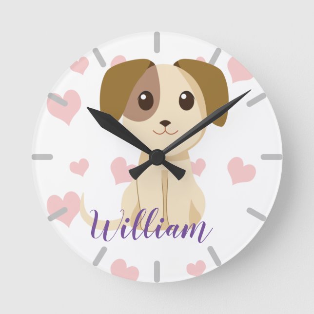 Sweet Puppy  Round Clock (Front)