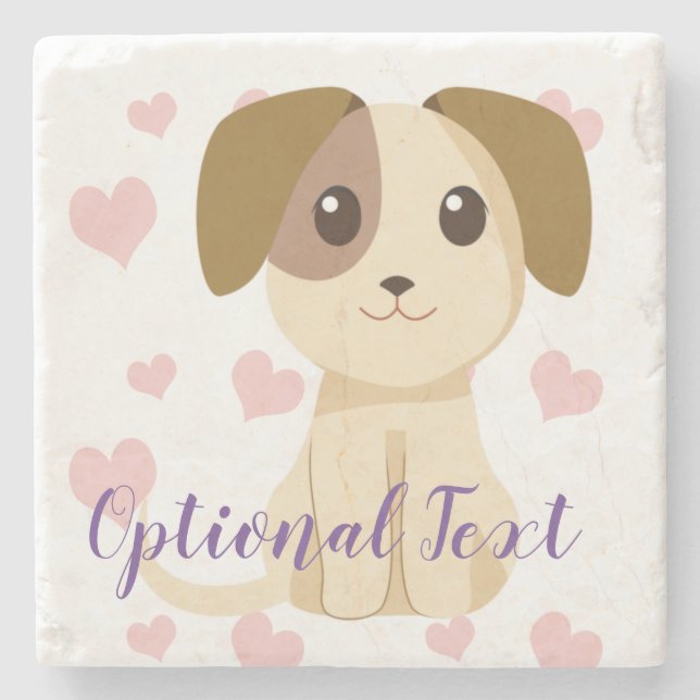 Sweet Puppy  Stone Coaster (Front)