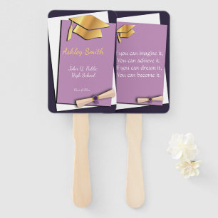 sweet Purple elegant Graduation Hand Fan