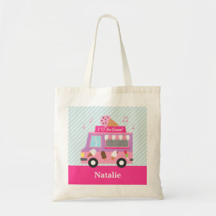 Sweet Purple Pink Ice Cream Truck For Girls Tote B Bag