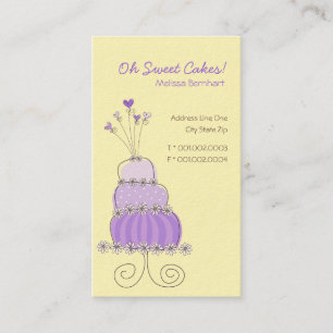 Sweet Purple Wedding Cake Custom Profile Card /