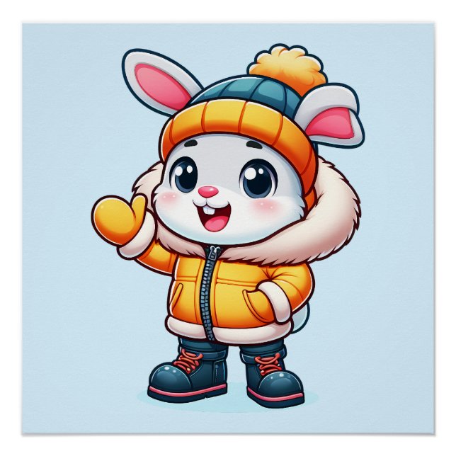 Sweet rabbit in winter poster (Front)