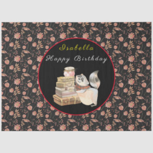 Sweet Raccoon Customize Text and Colour Tissue Paper