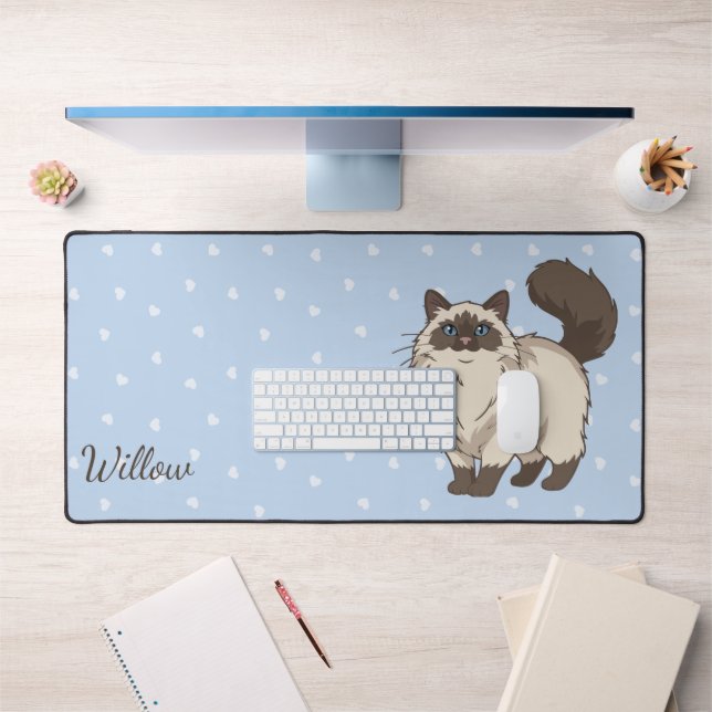 Sweet Ragdoll Cat Personalized Desk Mat (Office 1)