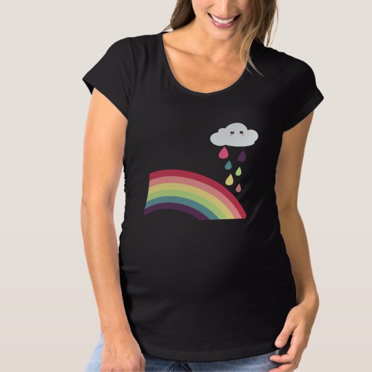 Sweet Rainbow & Cloud Maternity T-Shirt