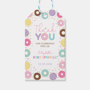 Sweet Rainbow Doughnuts Baby Sprinkle Thank You Gift Tags