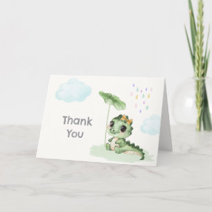 Sweet Raindrop Little Dragon Baby Shower Thank You Card