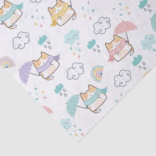 Sweet Rainy Day Pattern Tissue Paper (Detail)