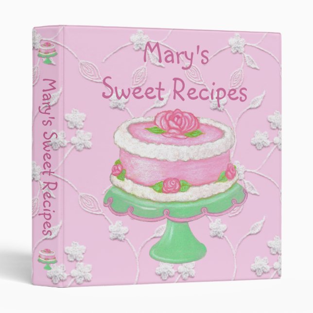 Sweet Recipes~Cook Book~Personalize! Binder (Front/Spine)