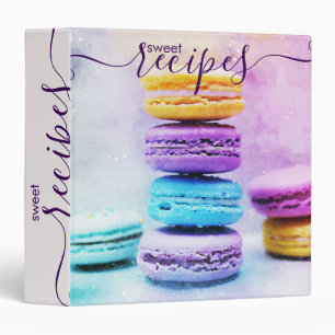 Sweet Recipes Macaroon Purple Custom Text Binder