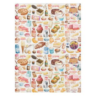 Sweet Recipes Tablecloth